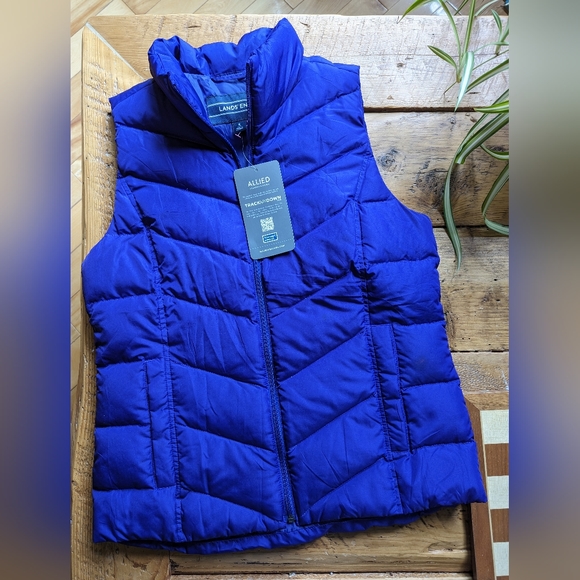 Land's End, size small, purple vest, down - Picture 1 of 10
